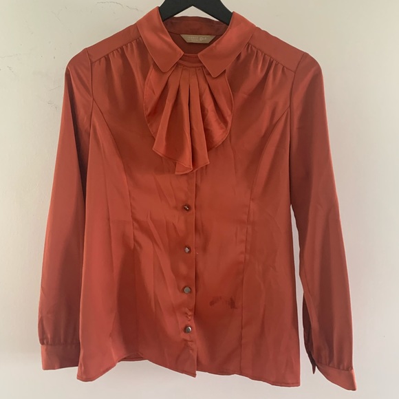 Burnt orange long sleeve blouse - Picture 2 of 2